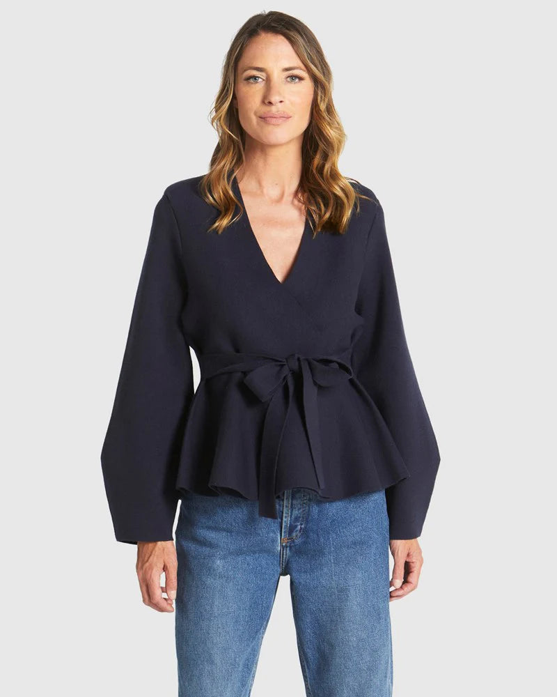 Fate &. Becker - Tiny Dancer Wrap Cardi - Navy