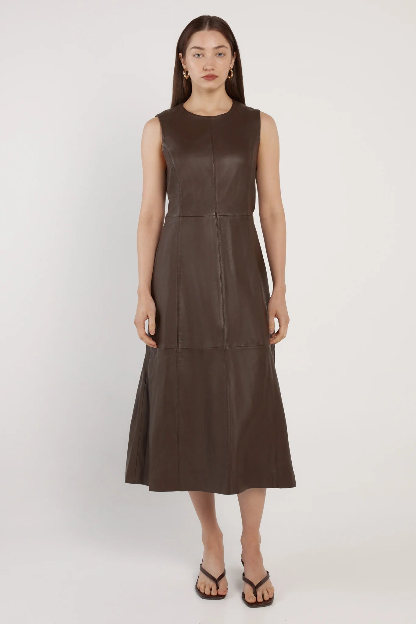Fate & Becker - Thessa Leather Dress - Chocolate