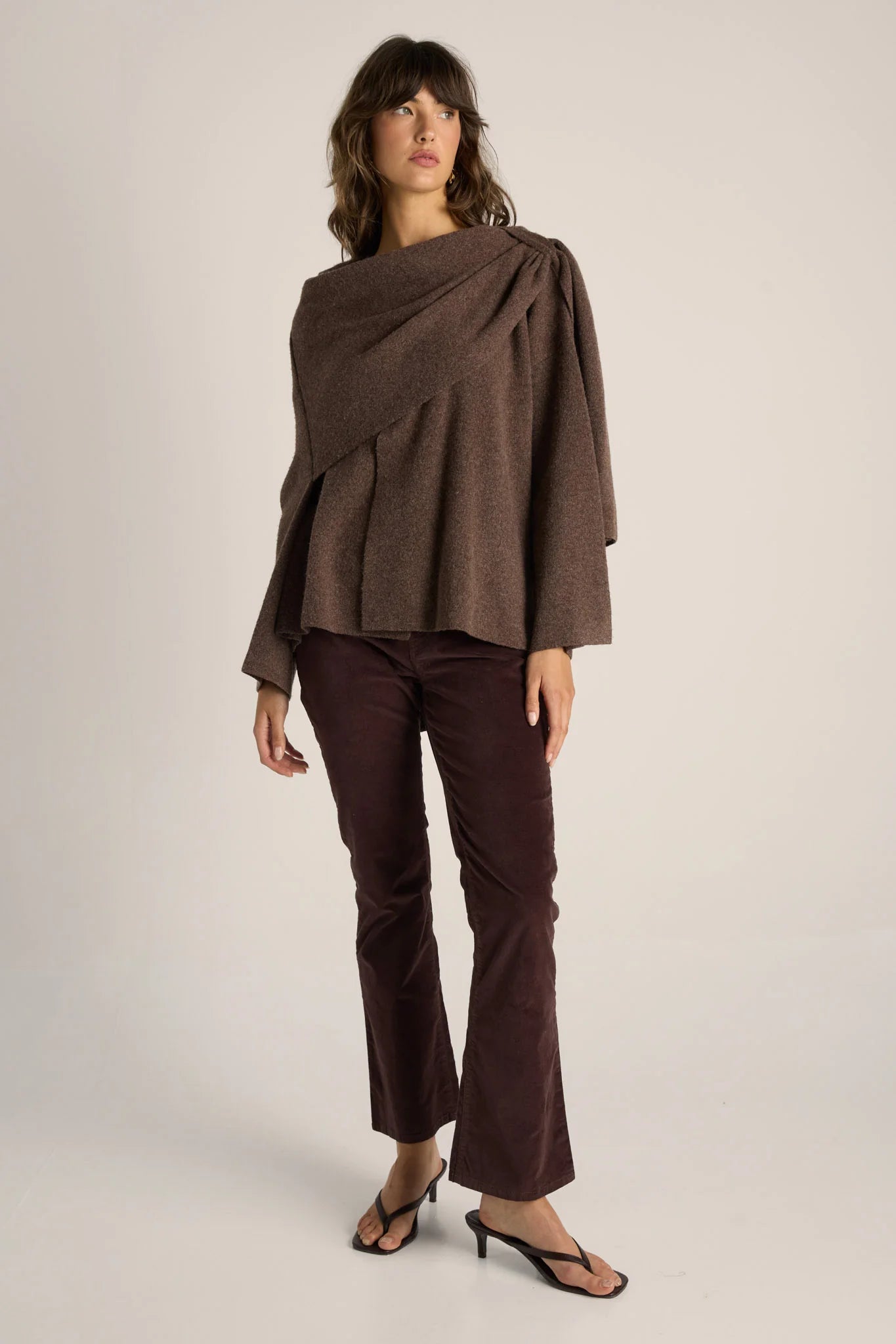 Fate & Becker - Amaris Cape Coatigan - Chocolate Marle