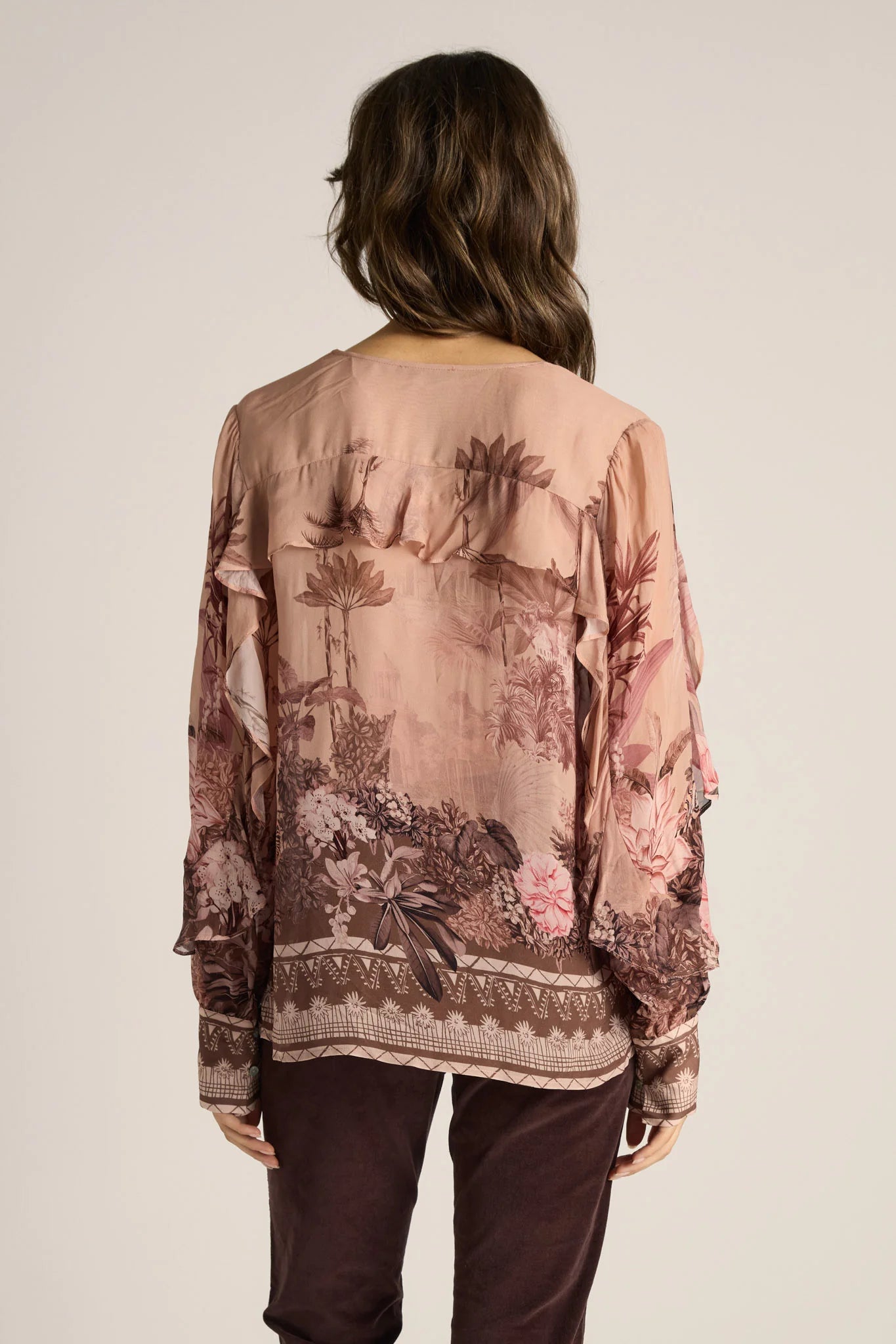 Fate & Becker - Odette Ruffle Blouse - Light Scarf Print