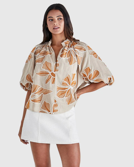 Sass - Finley Top - Tan/Orange