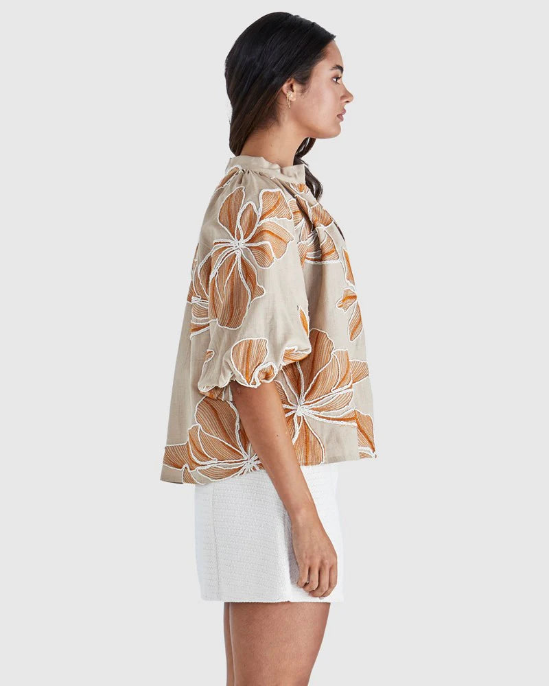 Sass - Finley Top - Tan/Orange