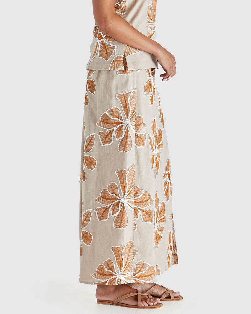 Sass - Finley Skirt - Tan/Orange