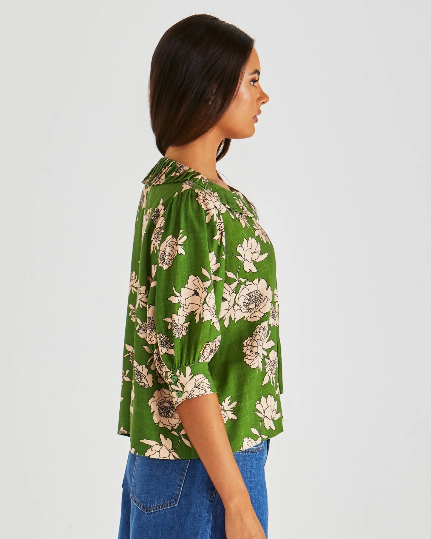 Sass - Antonia Pleated Blouse -  Moonflower