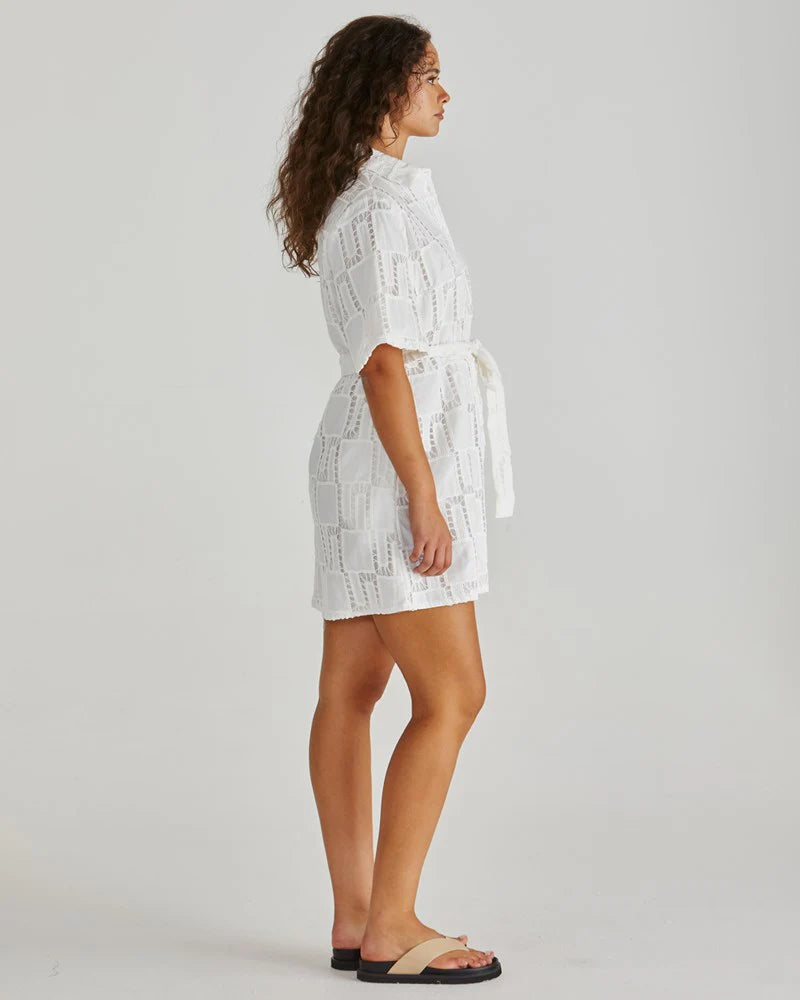 Sass Clothing - Dillon Shirt Dress - White