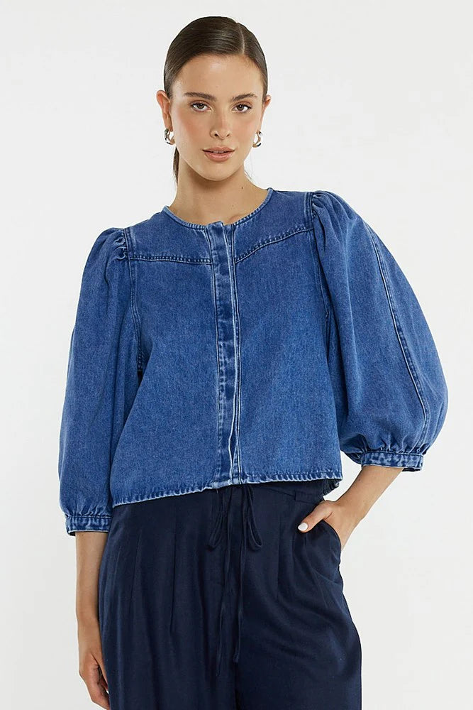 Sass Clothing - Hayes Denim Shirt - Classic Blue