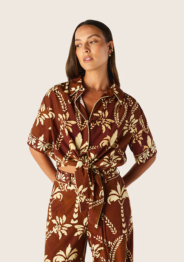 Mos the Label - Deia Print Tie Front Shirt - Deia Print