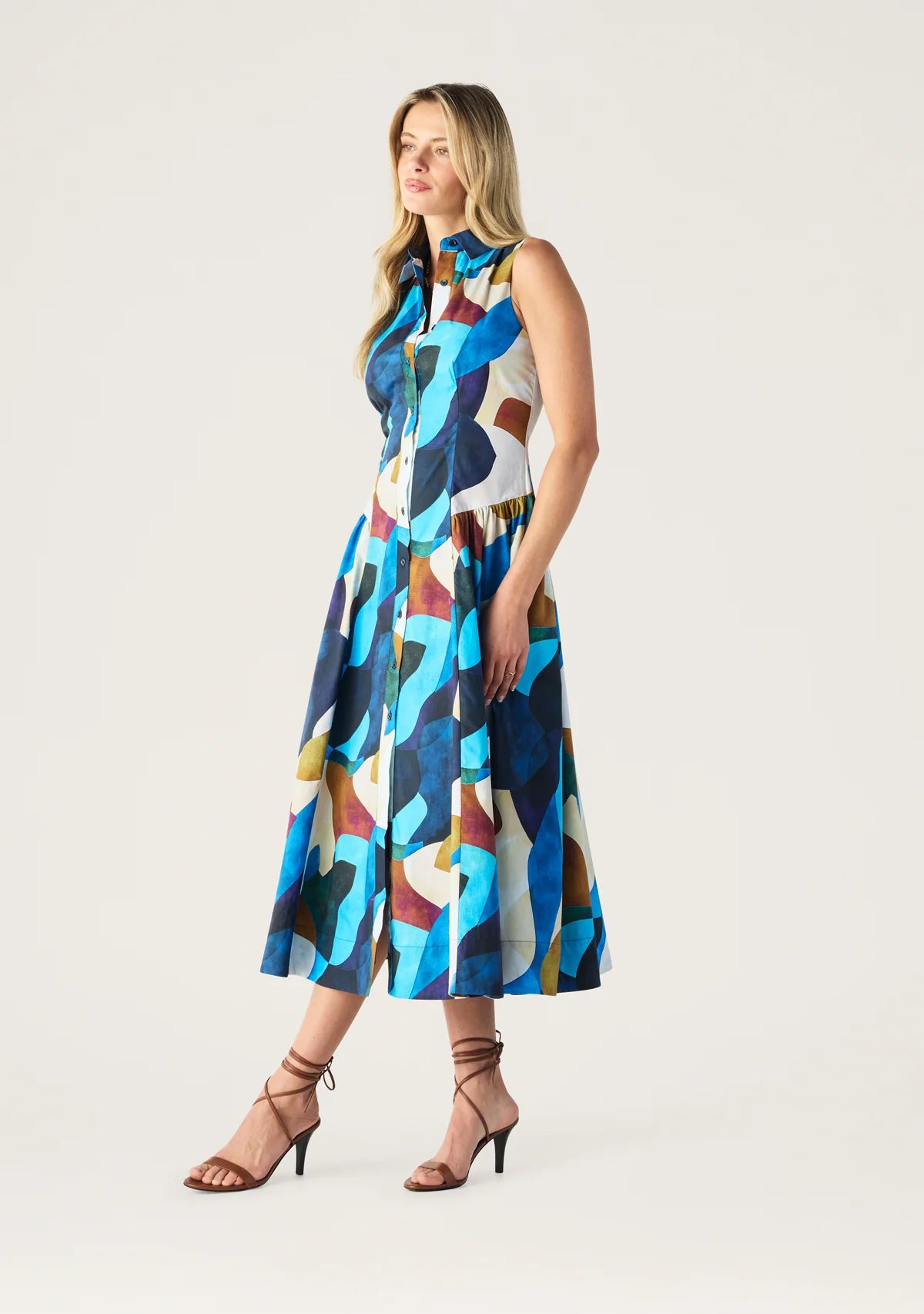 Mos the Label - Celestia Print Sleeveless Midi Dress