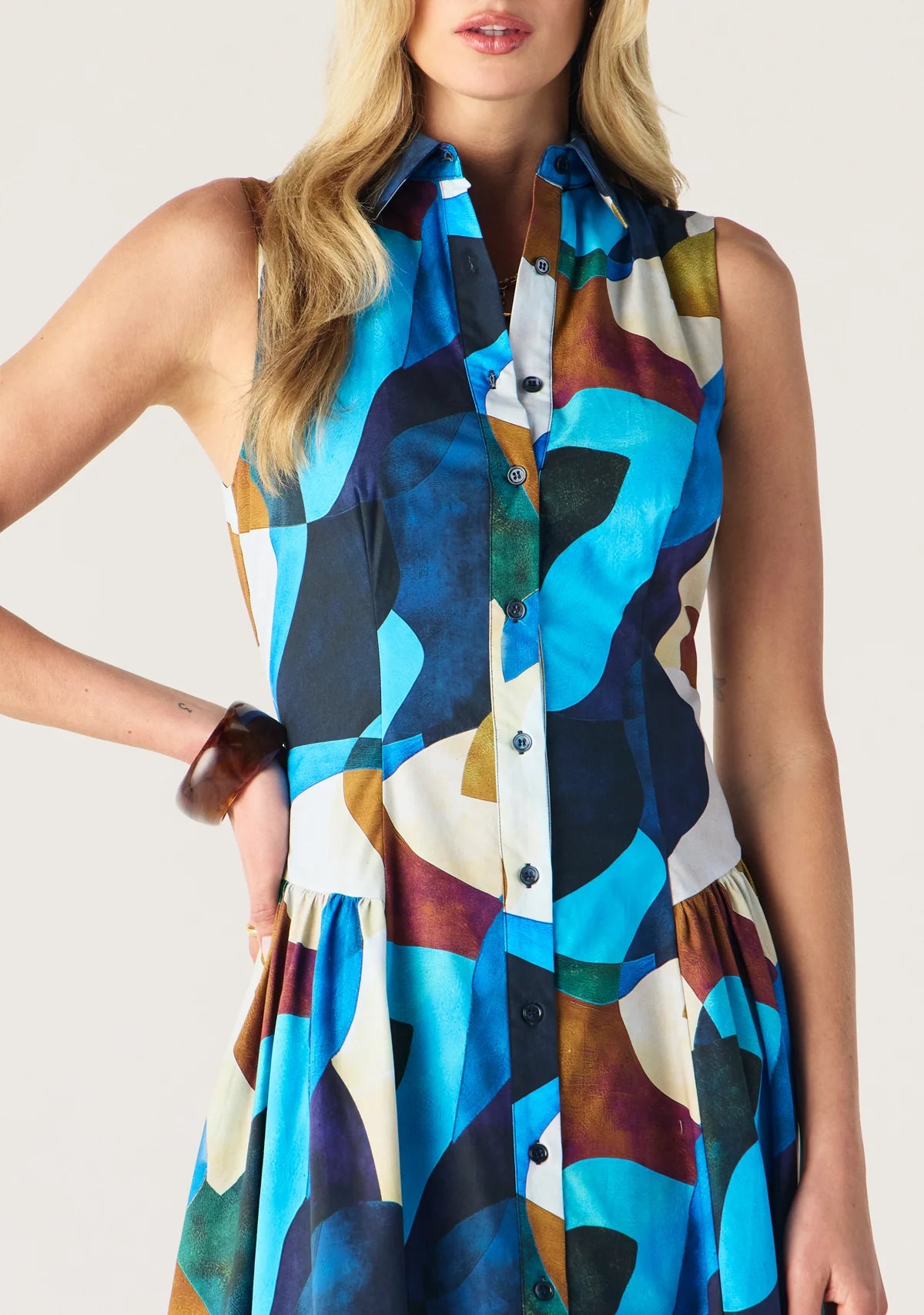 Mos the Label - Celestia Print Sleeveless Midi Dress