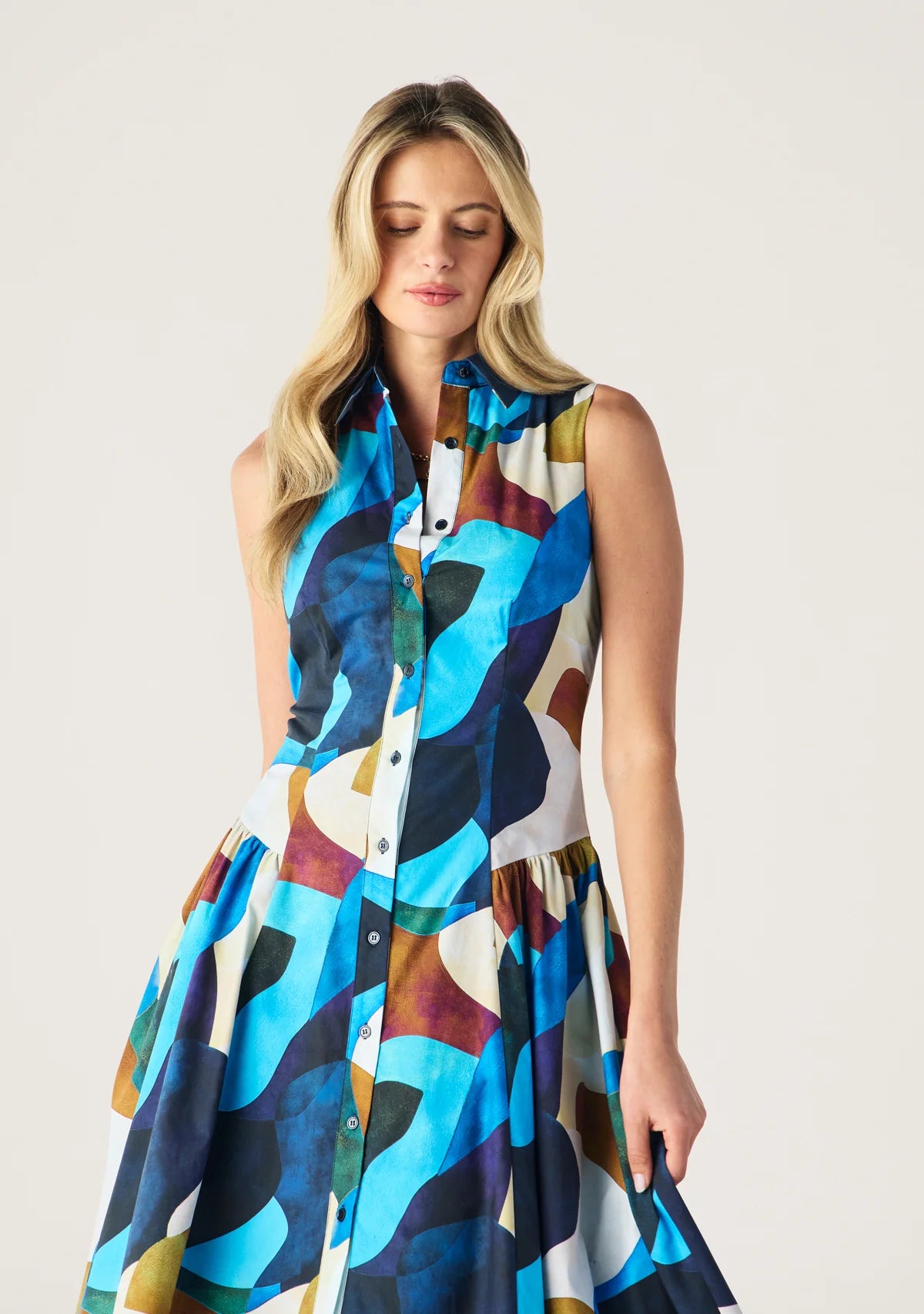 Mos the Label - Celestia Print Sleeveless Midi Dress