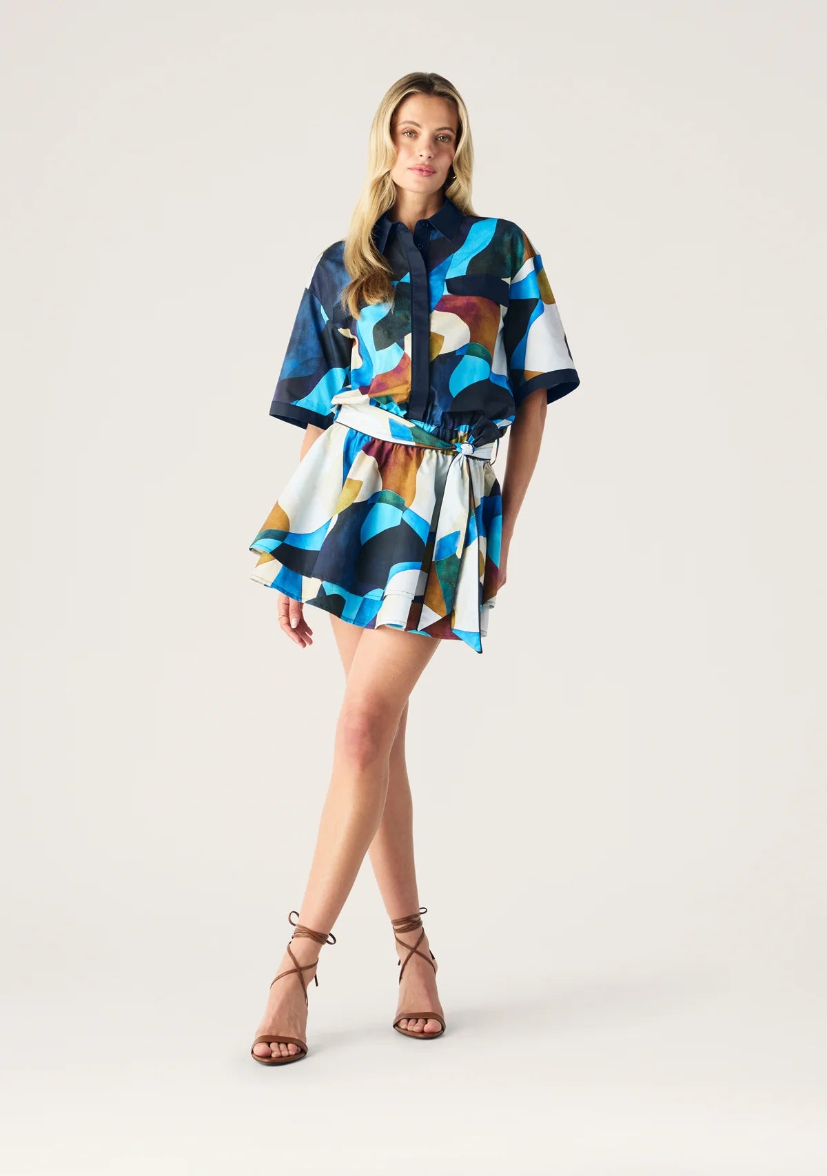 Mos the Label - Celestia Print Ruffle Mini Dress