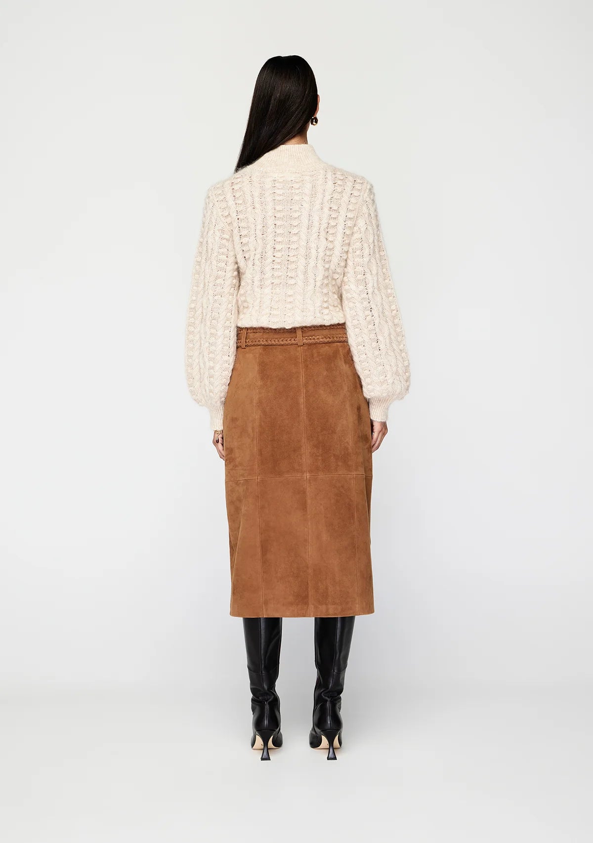 Mos the Label - Nola Suede Midi Skirt - Tan
