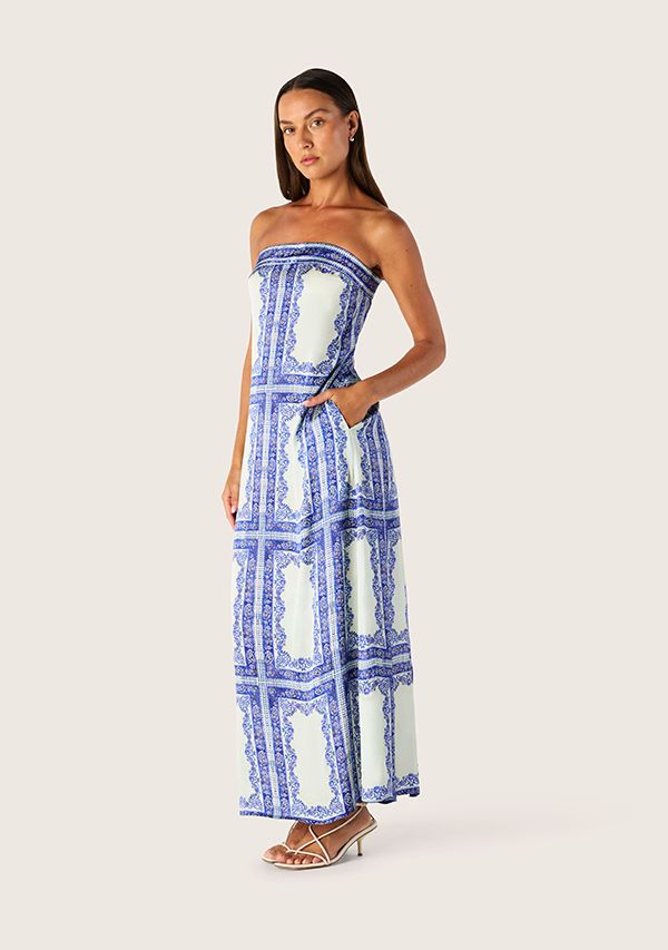 Mos the Label - Jordi Strapless Midi Dress - Jordi Print