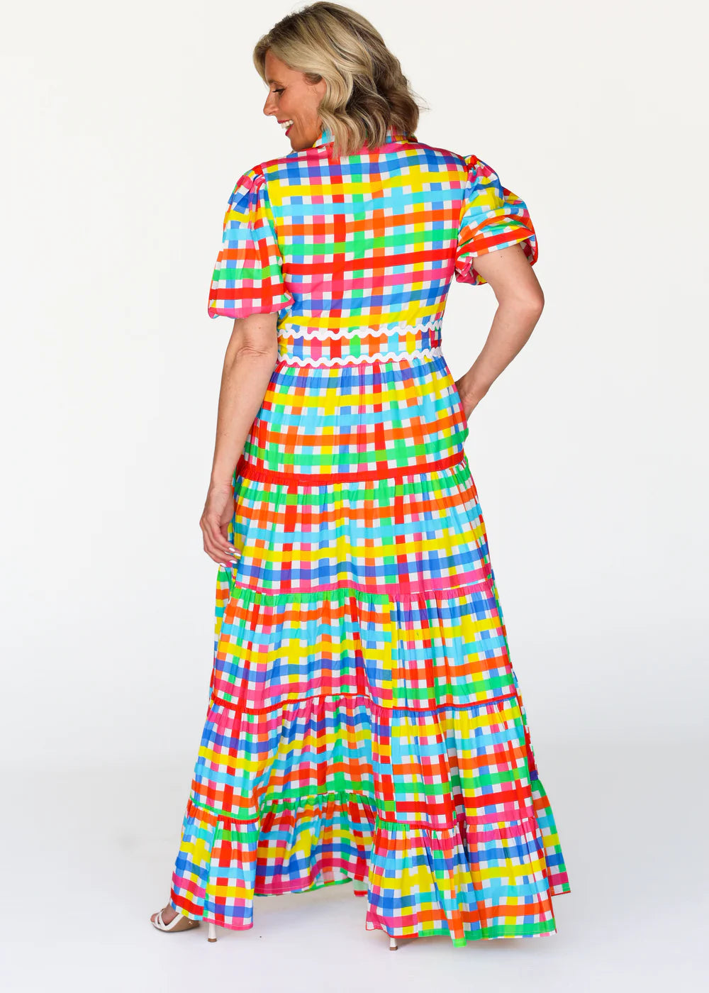 Liv & Milly - Alice Gingham Dress - Neon Gingham