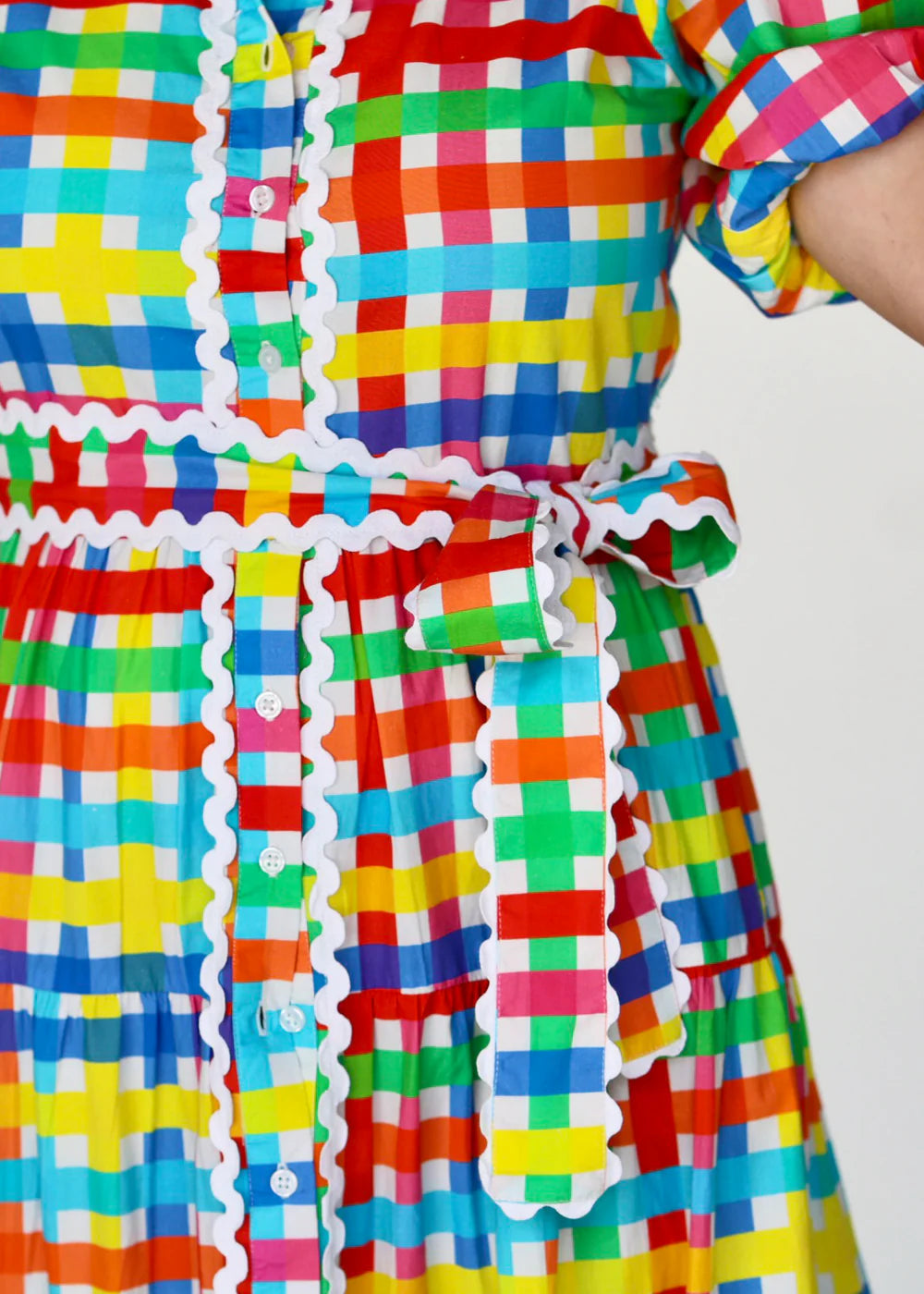 Liv & Milly - Alice Gingham Dress - Neon Gingham
