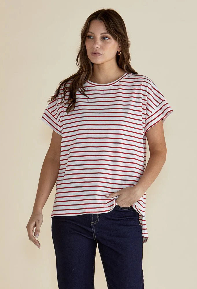 Betty Basics - Willa Tee - Red Stripe