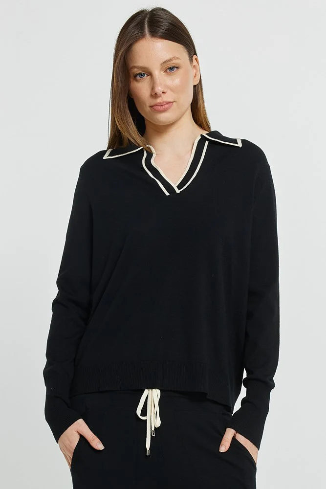 Betty Basics - Makenna Polo Sweater - Black