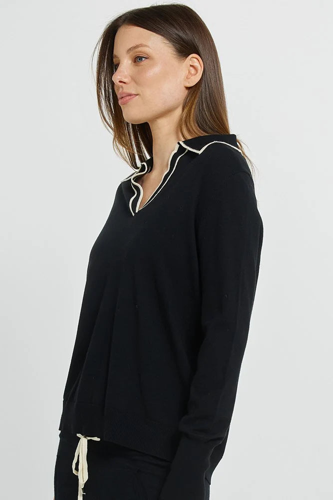 Betty Basics - Makenna Polo Sweater - Black