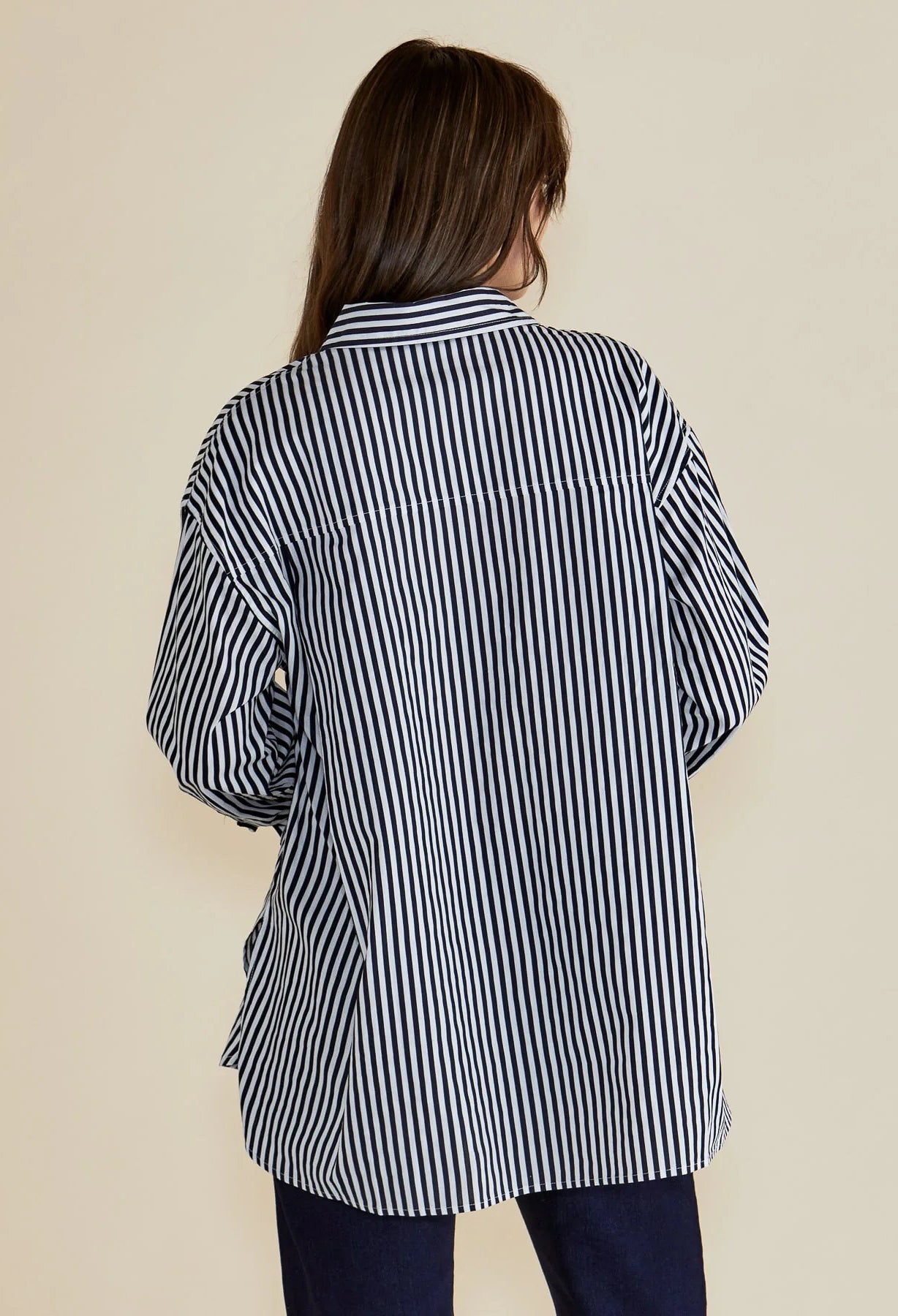 Betty Basics - Claire Classic Shirt - Navy Stripe