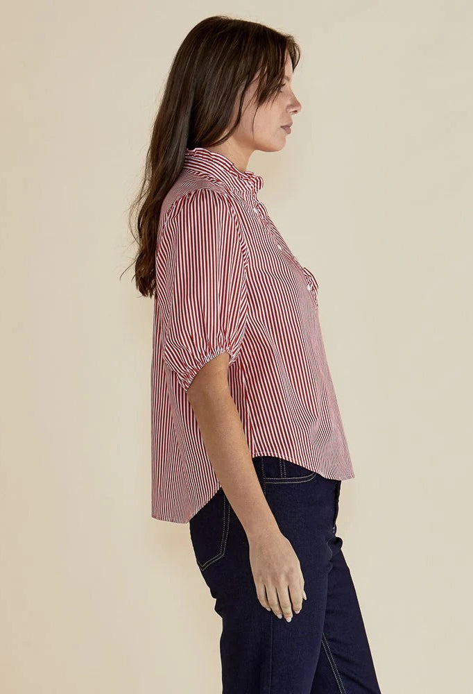 Betty Basics - Avery Blouse - Red Stripe