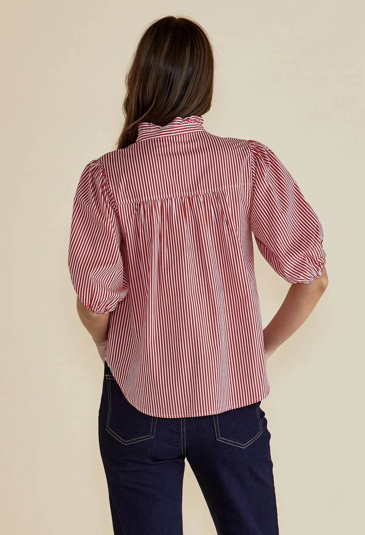 Betty Basics - Avery Blouse - Red Stripe