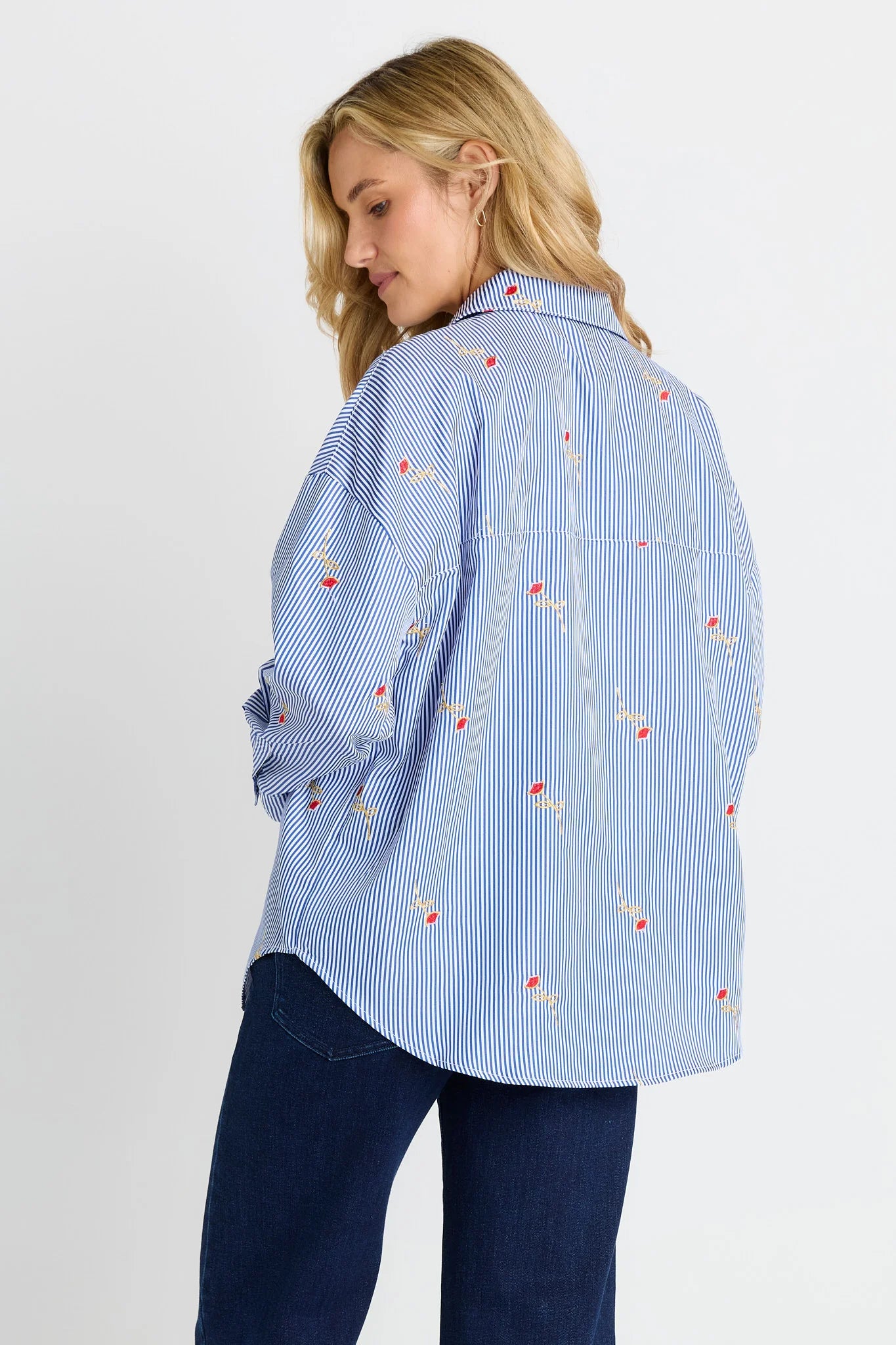 Betty Basics - Sage Shirt - Rose Stripe Regular