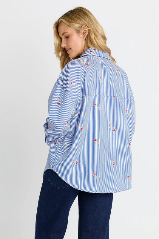 Betty Basics - Sage Shirt - Rose Stripe Regular