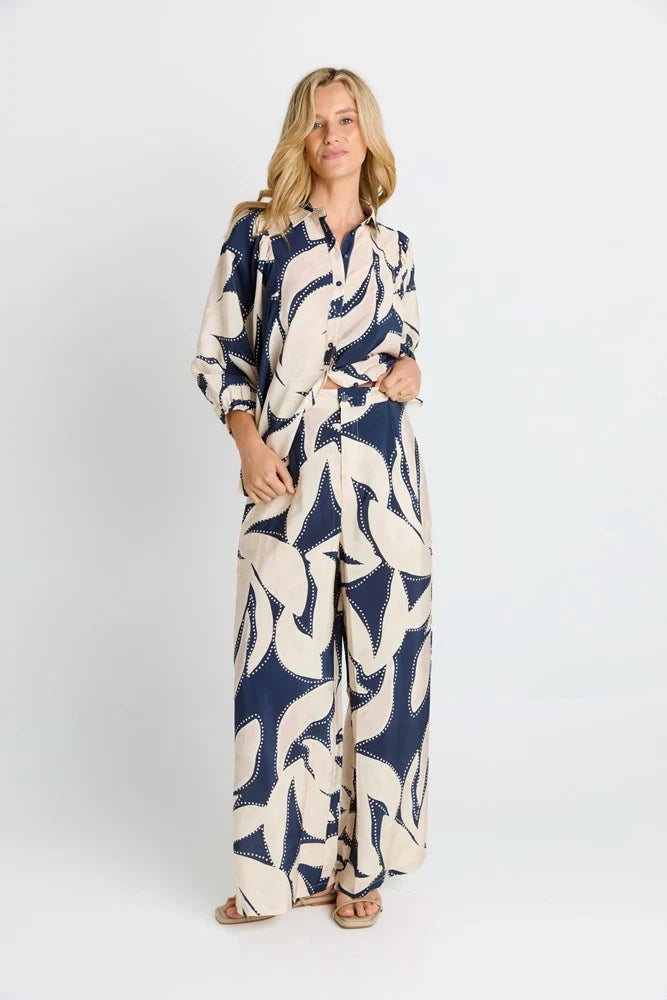 Betty Basics - Zander Pant - Navy Floral Print