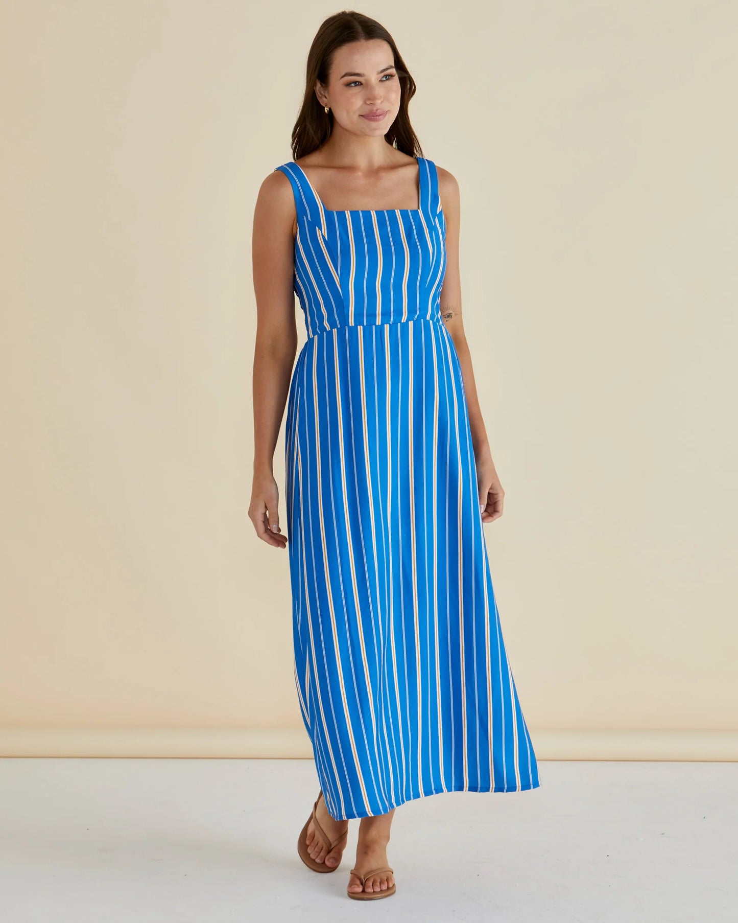 Betty Basics - Tegan Midi Dress - Blue Stripe