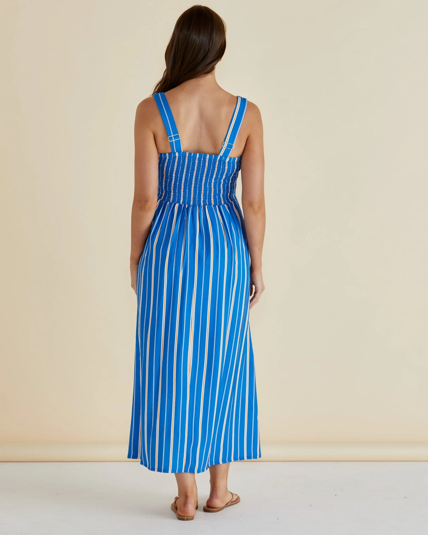 Betty Basics - Tegan Midi Dress - Blue Stripe