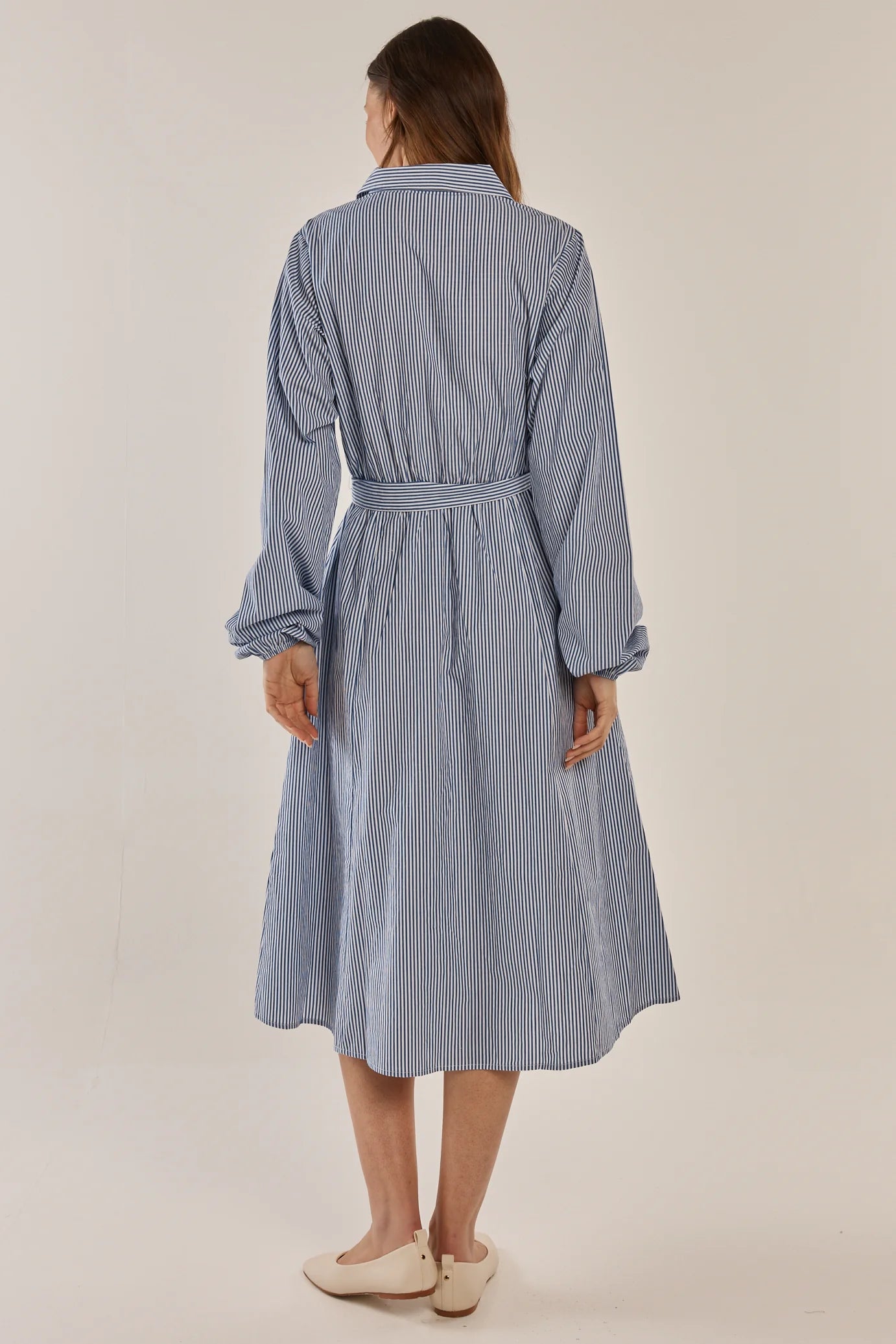 Betty Basics - Amelia Shirt Dress - Floral Navy Stripe
