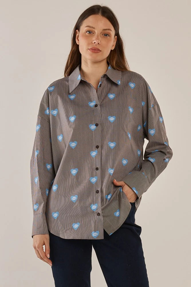 Betty Basics - Athena Shirt - Mythology Stripe Print