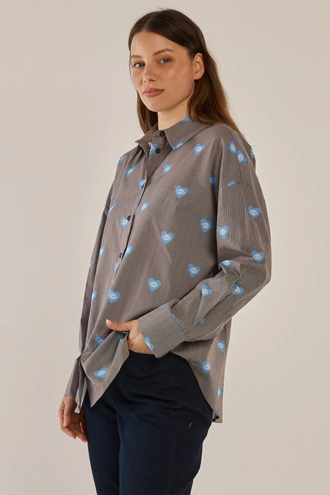 Betty Basics - Athena Shirt - Mythology Stripe Print