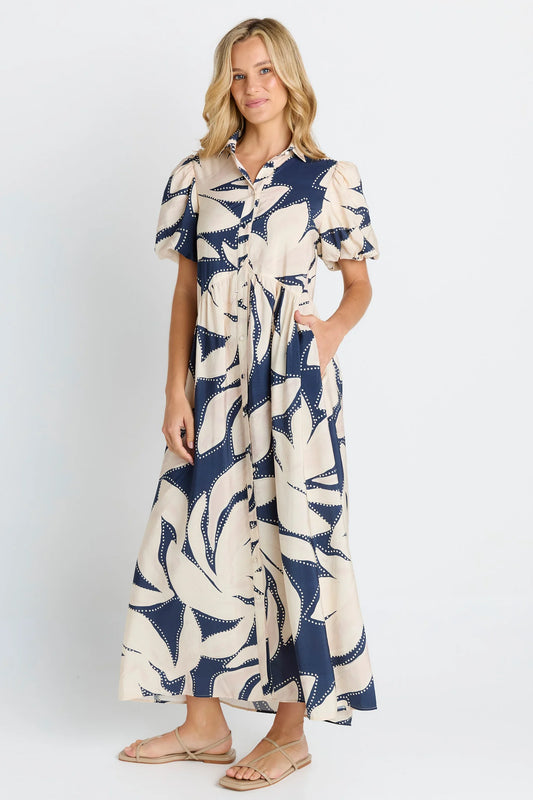 Betty Basics - Nova Shirt Dress - Navy Floral Printbett