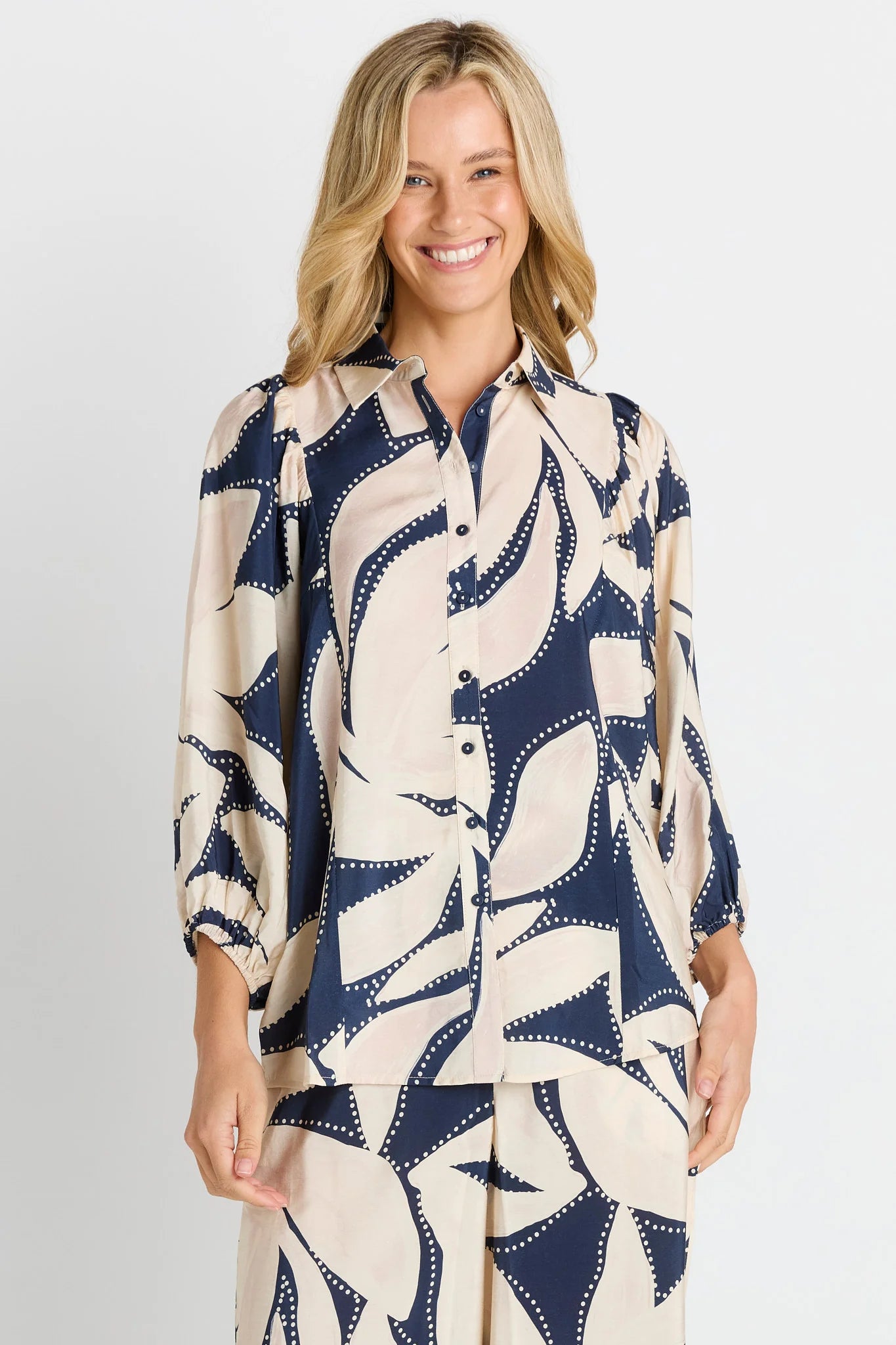 Betty Basics - Nova Shirt - Navy Floral Print