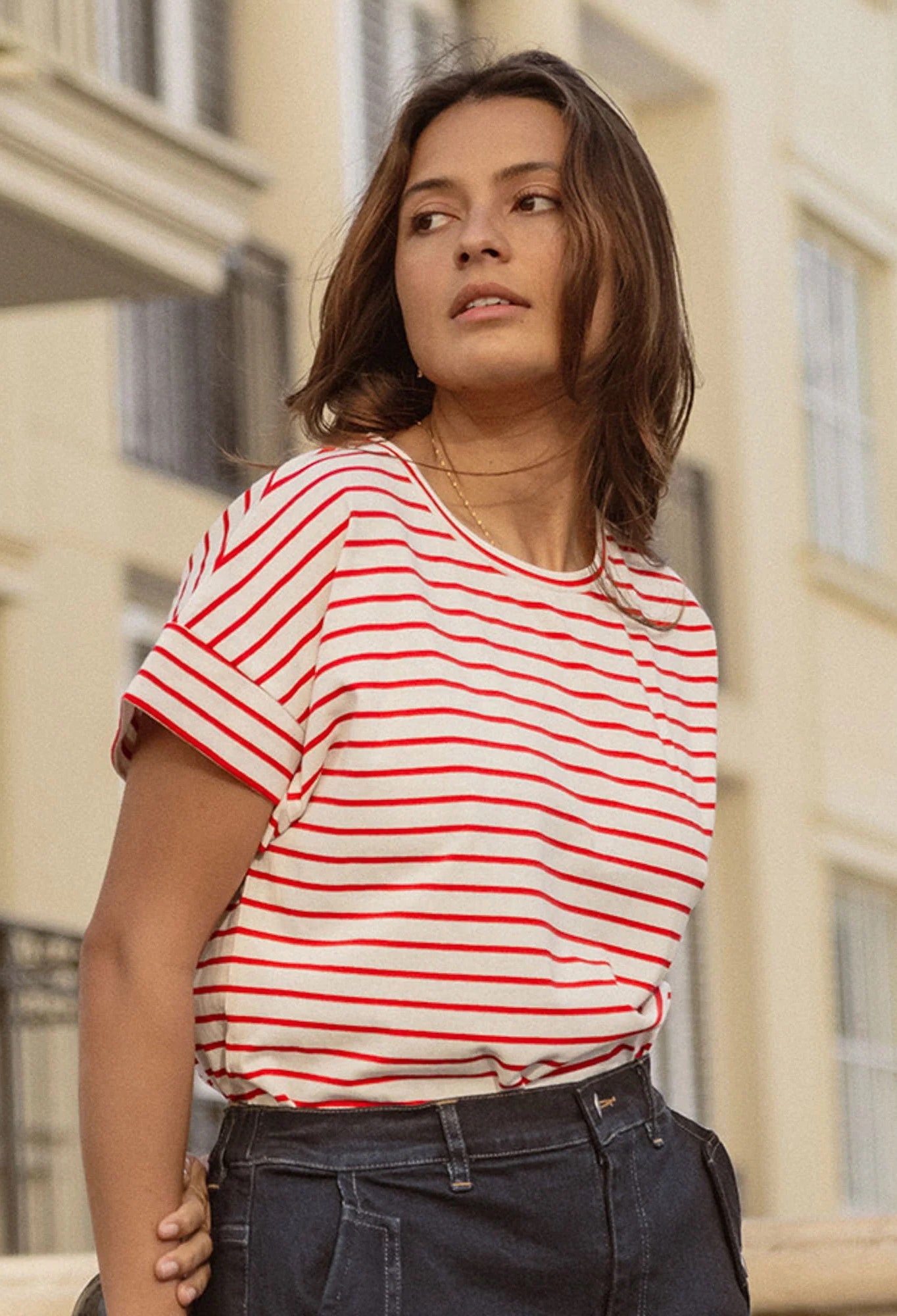 Betty Basics - Willa Tee - Red Stripe