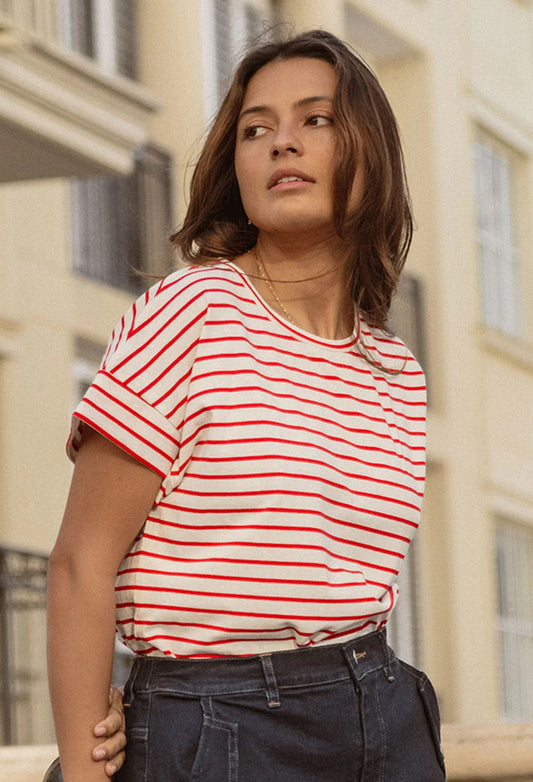 Betty Basics - Willa Tee - Red Stripe