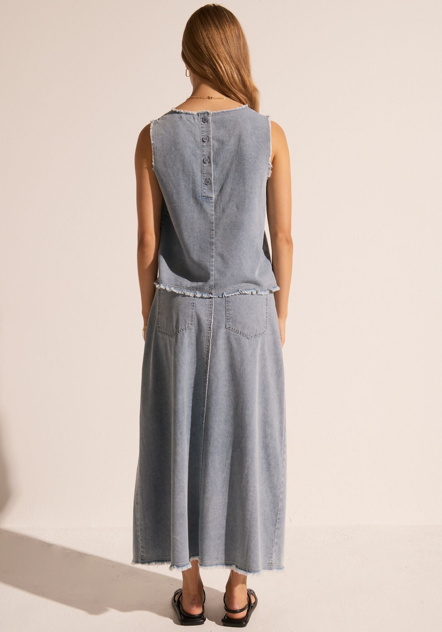 Pol Clothing - Rae Denim Tank - Denim