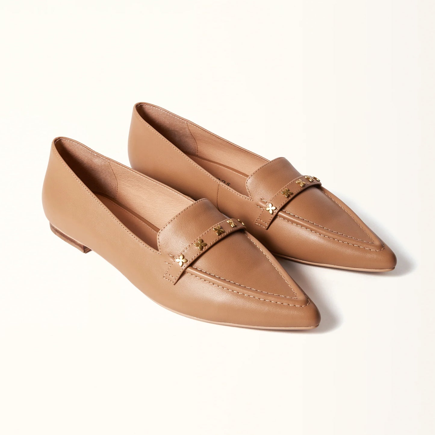 Millwoods - Poplar Pointed Flat - Camel With Studs