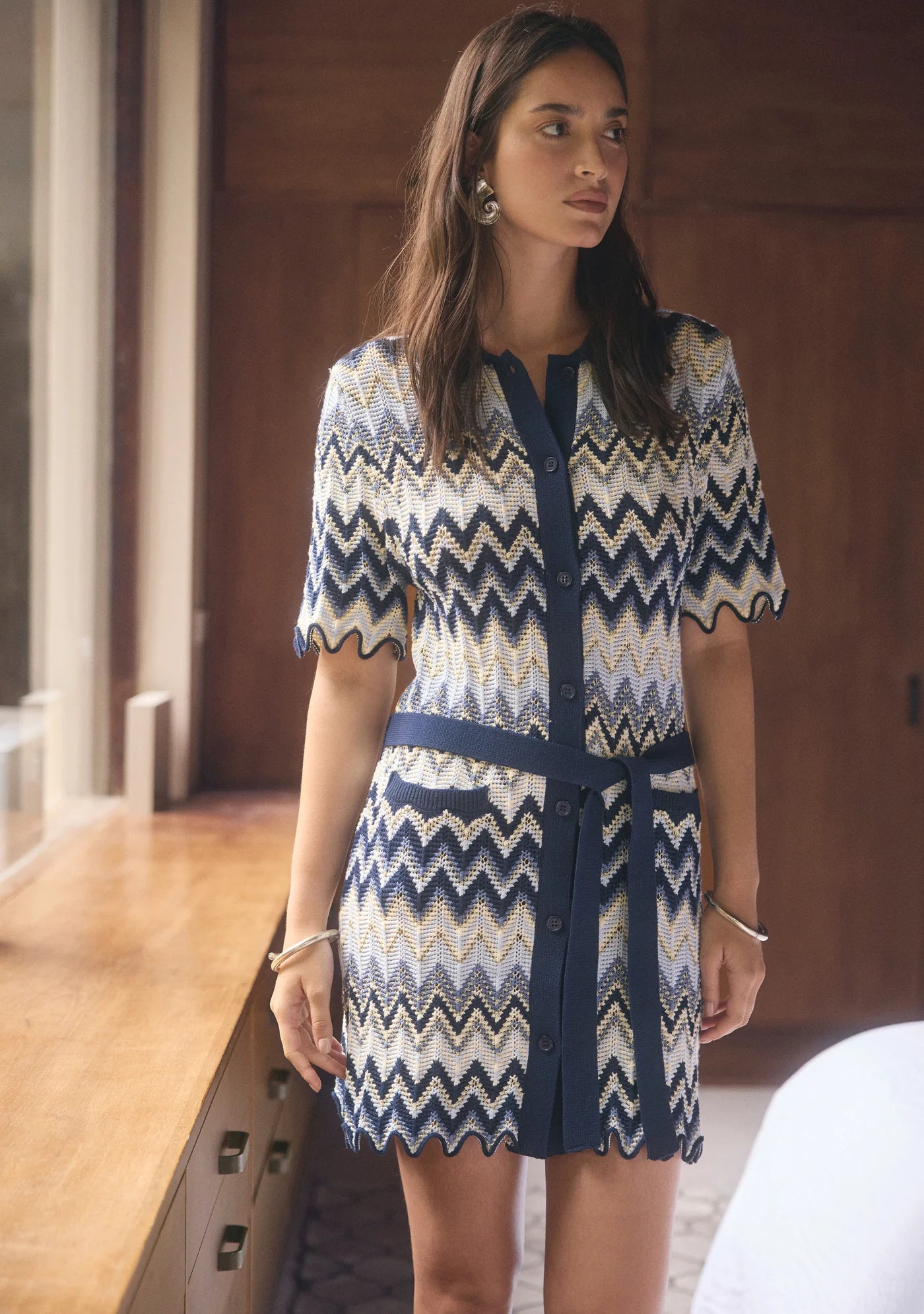 Mos the Label - Pulse Knit Mini Shirt Dress