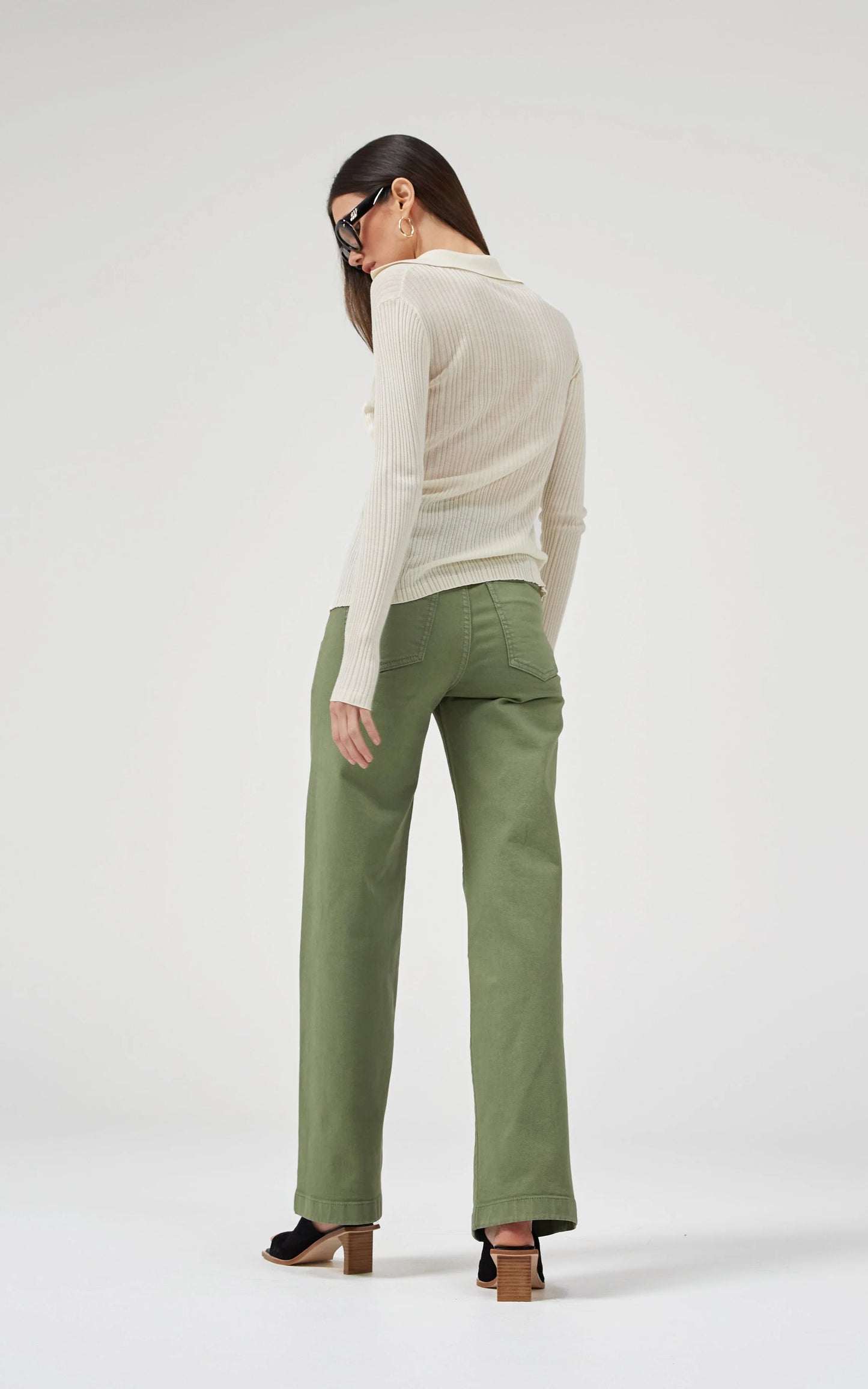 DriCoper - Carrie Wide Straight Leg Jean - Oil Green