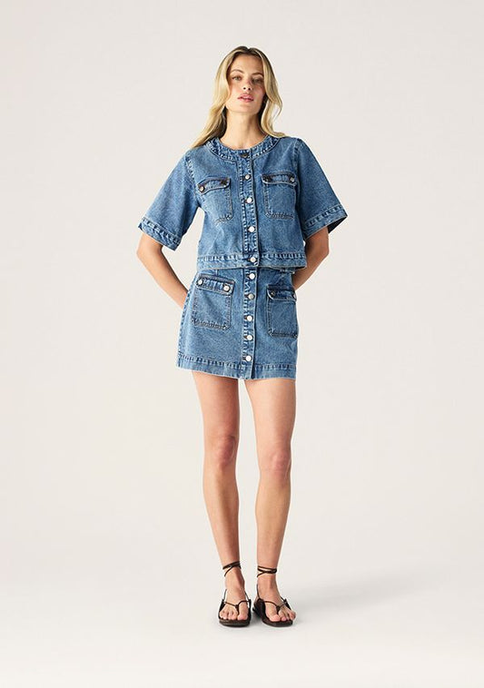 Mos the Label - Aveline Denim Top - Light Indigo