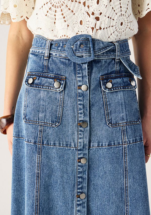 Mos the Label - Aveline Denim Skirt - Light Indigo