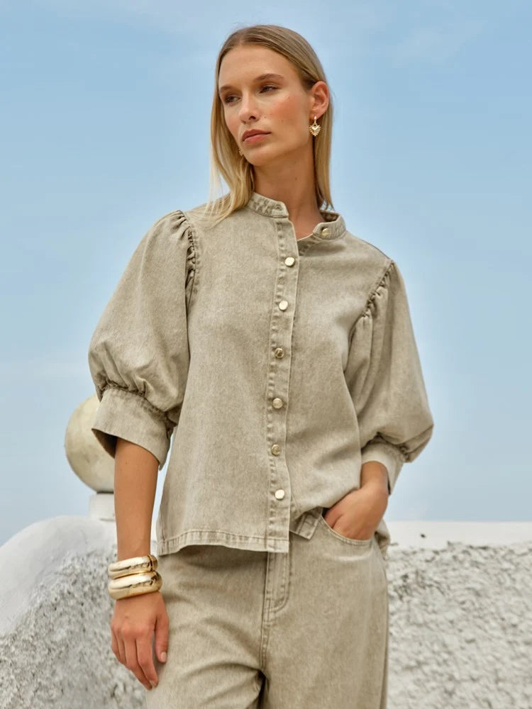 Fate & Becker - Saskia Balloon Shirt - Parchment