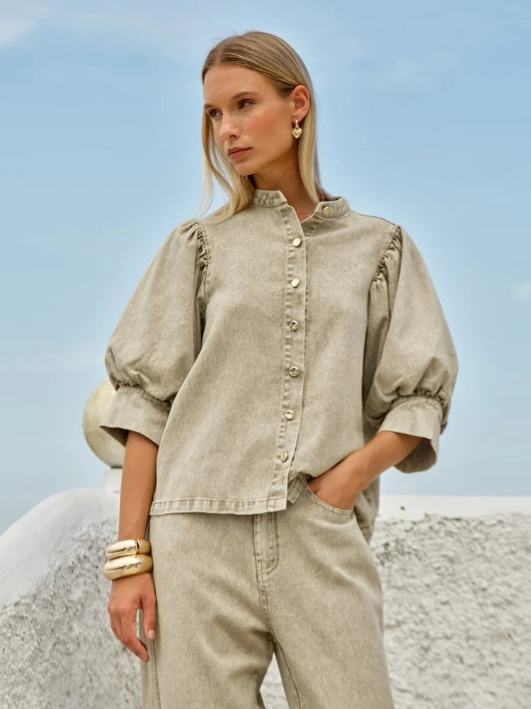 Fate & Becker - Saskia Balloon Shirt - Parchment
