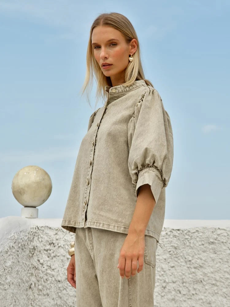 Fate & Becker - Saskia Balloon Shirt - Parchment