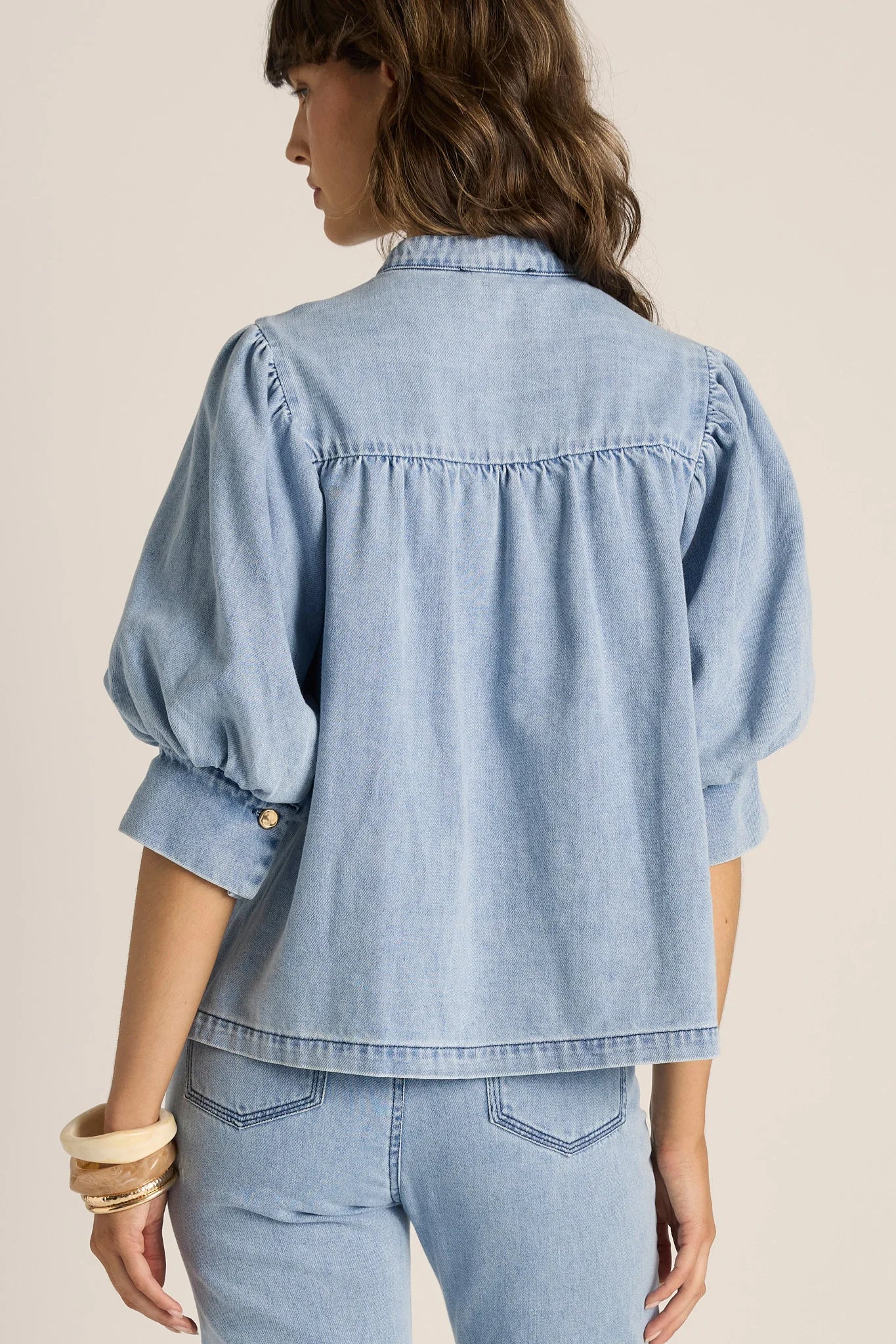 Fate & Becker - Lila Denim Balloon Shirt - Light Wash