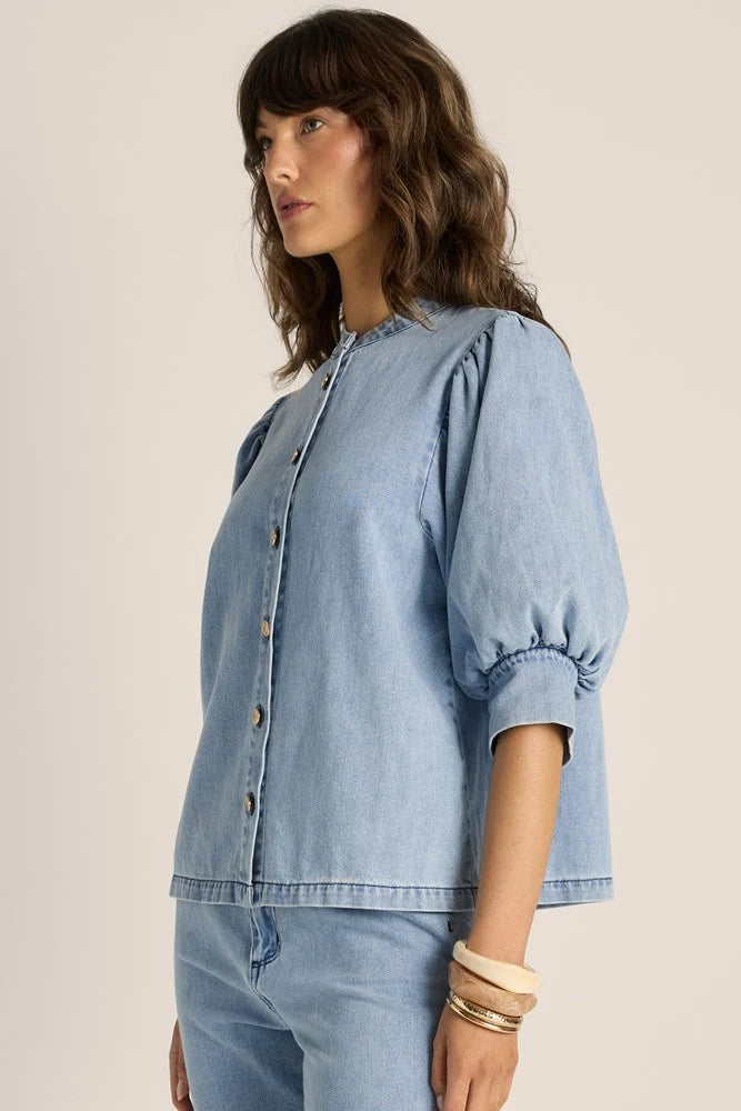 Fate & Becker - Lila Denim Balloon Shirt - Light Wash