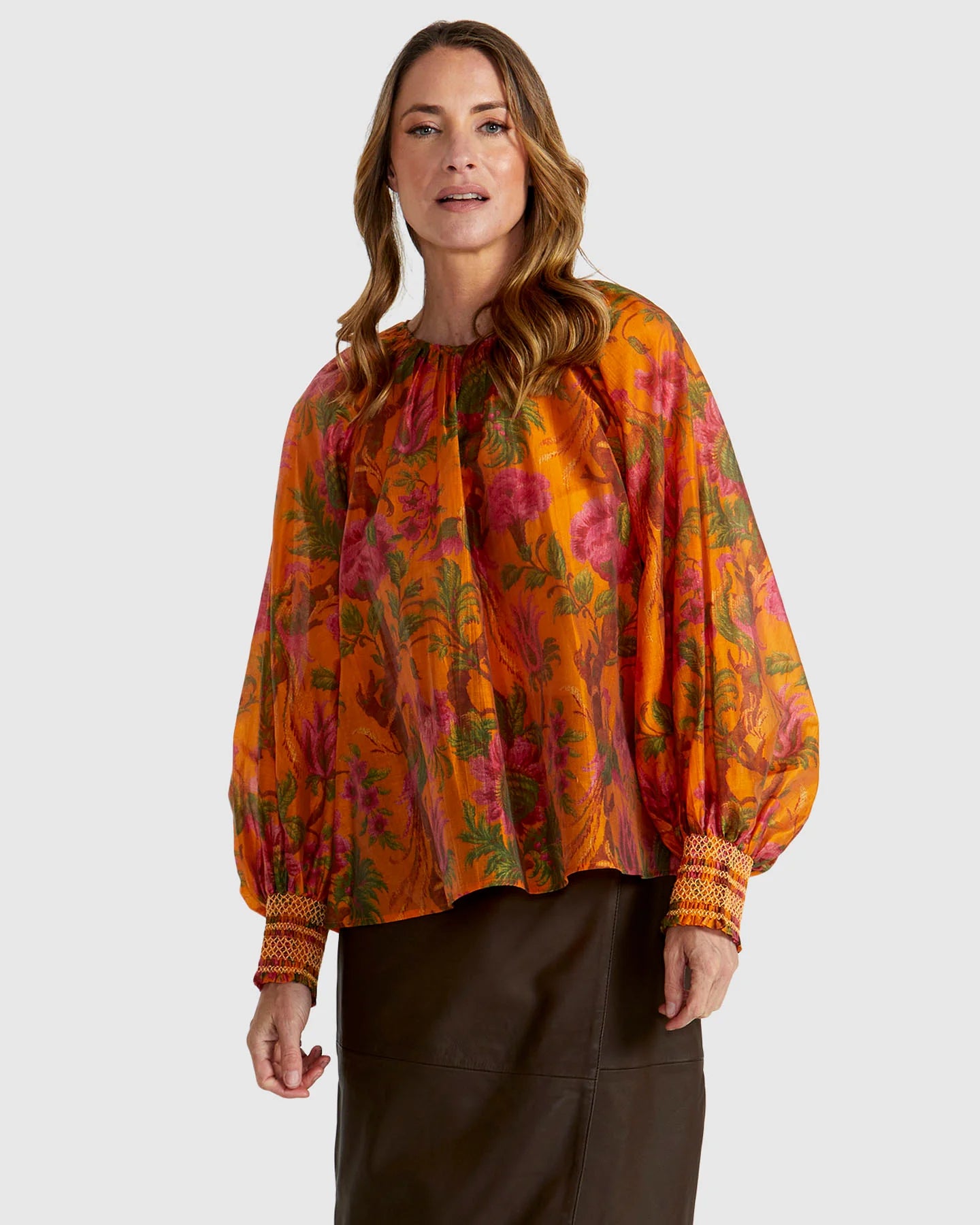 Fate & Becker - Panama Top - Orange Floral