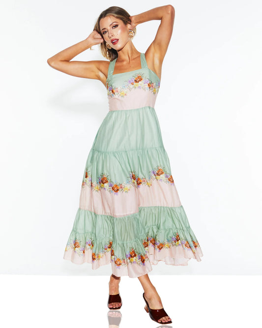 Fate & Becker - Hollyhock Maxi Dress - Floral Eye